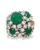 Emerald and Diamond Cluster Ring